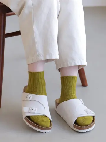 ローゲージ2×2リブショートソックス