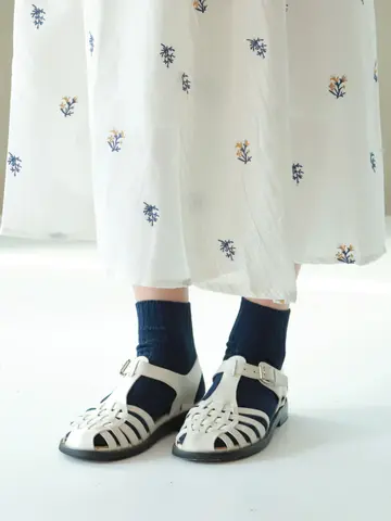 ローゲージ2×2リブショートソックス