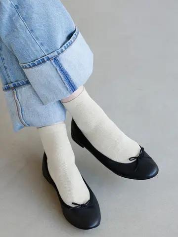 なめらかラメリブショートソックス