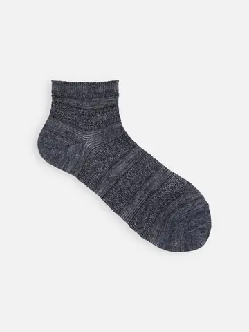 Newピュアリネンメッシュボーダーショートソックス