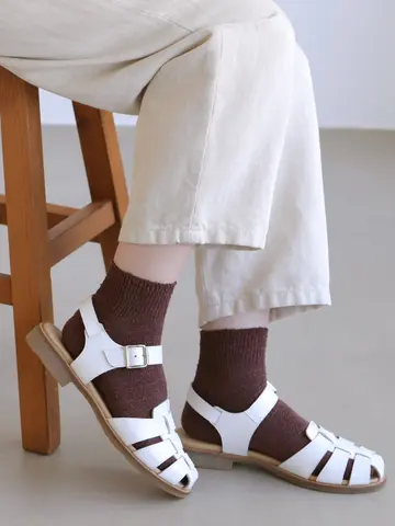 さっぱりさらさら綿麻ゴム長ショートソックス