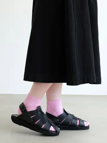 さっぱりさらさら綿麻ゴム長ショートソックス
