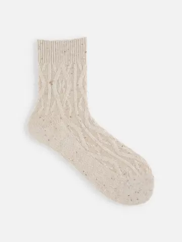 ネップゴム長ケーブルショートソックス