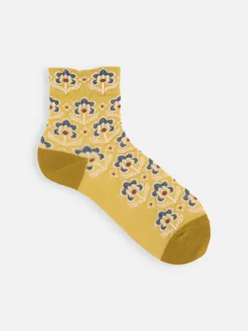 北欧風フラワーフロートショートソックス