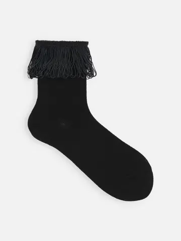 フリンジ付ショートソックス