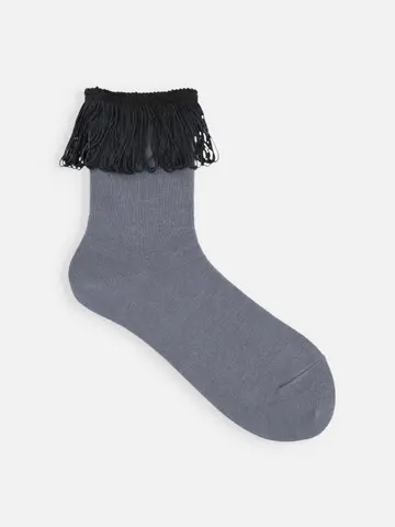 フリンジ付ショートソックス