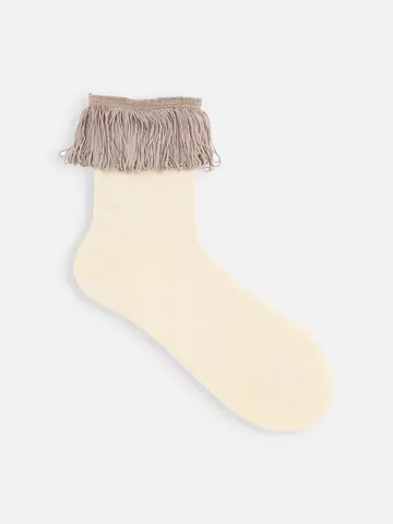 フリンジ付ショートソックス