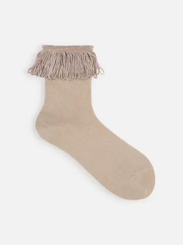 フリンジ付ショートソックス