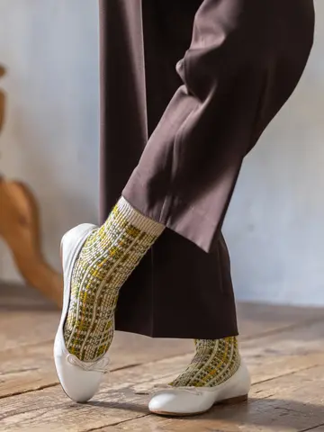 ふわふわチェックJQショートソックス