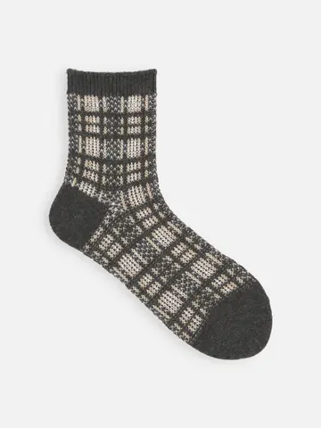 ふわふわチェックJQショートソックス