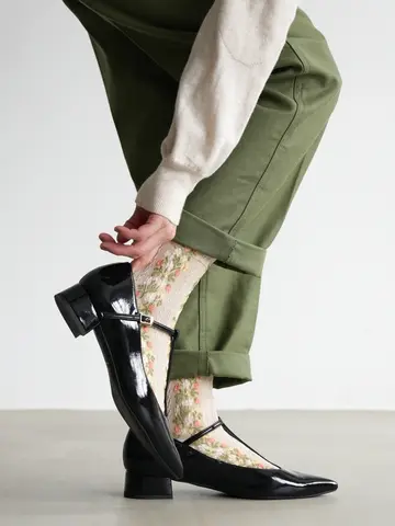 お花とイチゴのフロートショートソックス