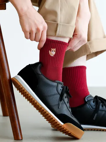 ねこ刺繍アメリブショートソックス