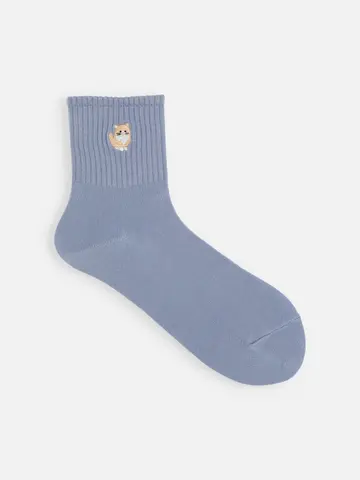 ねこ刺繍アメリブショートソックス