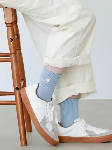 ねこ刺繍アメリブショートソックス