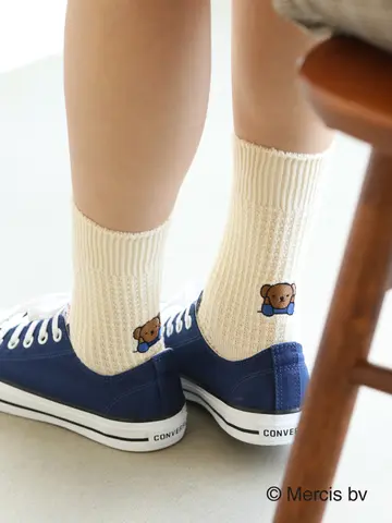 ボリスワッフル刺繍ソックス