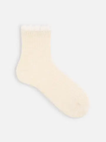 ヴィンテージ風リブレースショートソックス