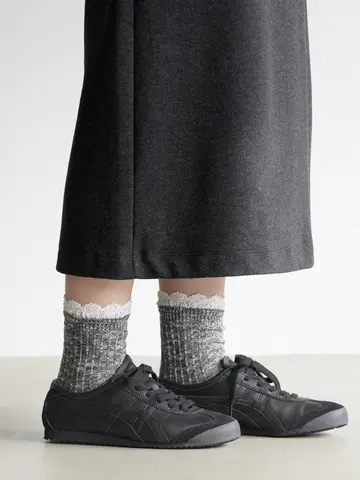 ヴィンテージ風リブレースショートソックス