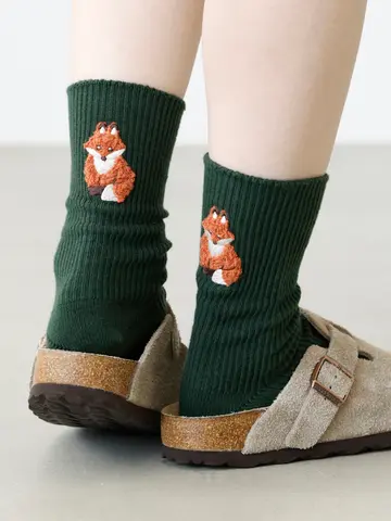 ワッペン風刺繍ソックス