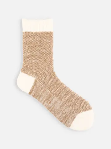 毛混引き揃えメッシュソックス