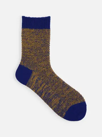 毛混引き揃えメッシュソックス