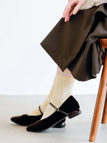 毛混無地ベタソックス