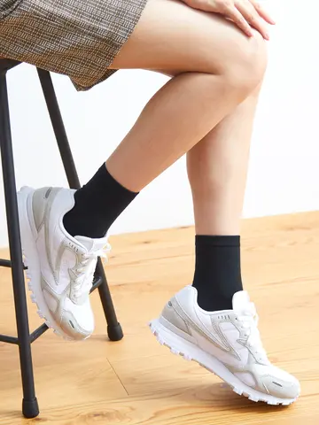 毛混無地ベタソックス