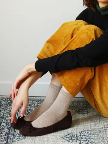 毛混無地ベタソックス