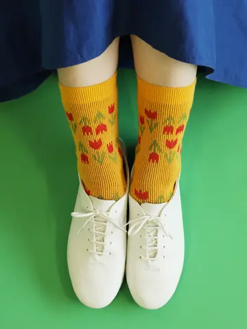 アデリアレトロ×靴下屋 コレックジャカードソックス