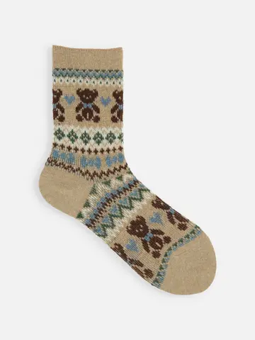 くま柄ノルディックJQソックス