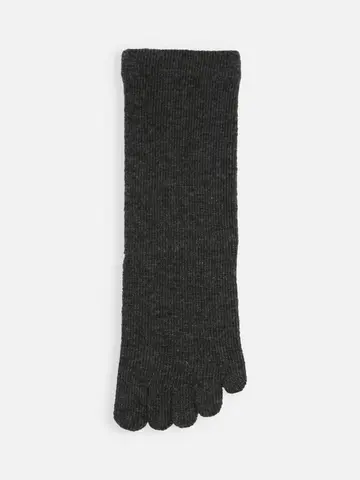 紡毛無地五本指ソックス