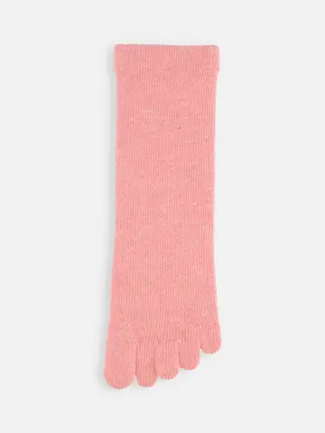 紡毛無地五本指ソックス