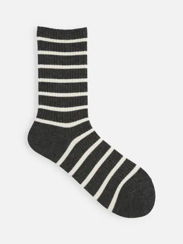 【ゴムくちソフト】リブボーダーソックス