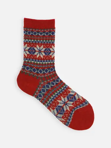 雪柄フェアアイルJQソックス