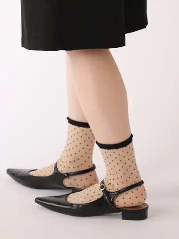 チュールピンドット柄ソックス