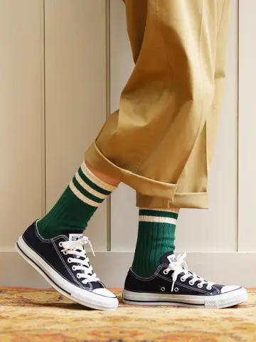 トップ3本ラインリブソックス