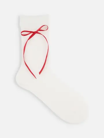 ロングサテンリボンソックス