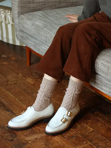 毛混ダイヤケーブルソックス