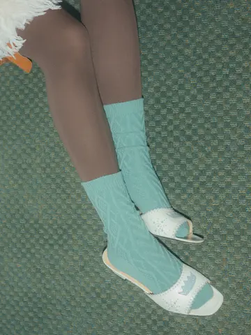 毛混ダイヤケーブルソックス