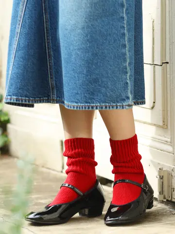 紡毛ローゲージリブベタソックス