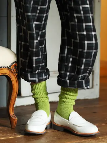 紡毛ローゲージリブベタソックス