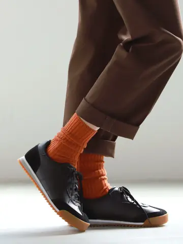 紡毛2×2リブソックス