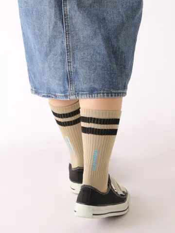 たまごっちアメリブラインロゴ刺繍ソックス