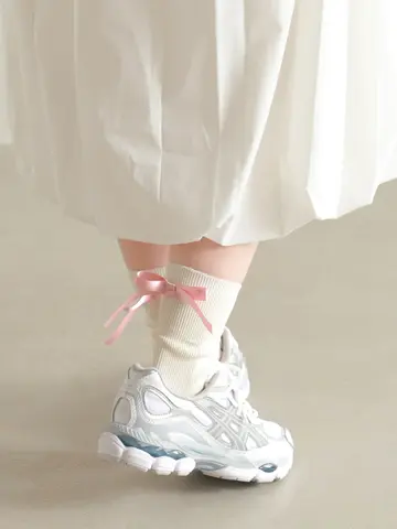 ソフトコットンバックリボンリブソックス