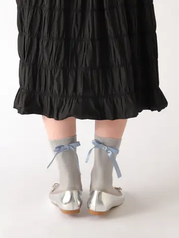 ソフトコットンバックリボンリブソックス