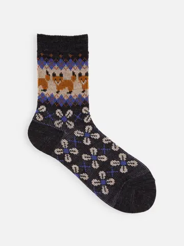 キツネレトロウィンターJQソックス