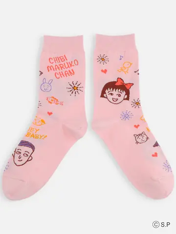 ちびまる子ちゃん ラクガキ総柄ソックス