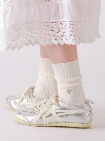 ハート刺繍リブソックス