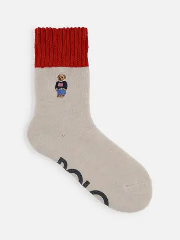 【POLO】ベア刺繍アメリブルームソックス