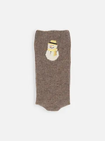 WINTER HOLIDAYワッペン刺繍ソックス