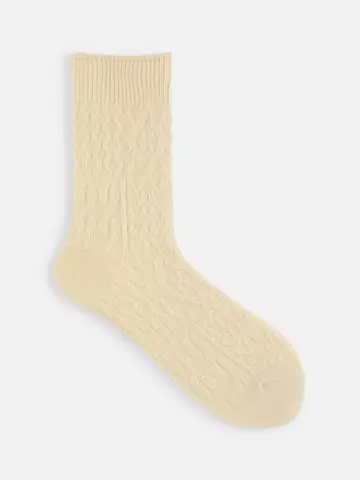 パッチワークケーブルニットソックス